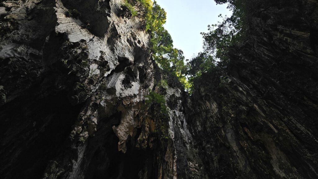 pohled vzhůru, Batu Cave, Malajsie
