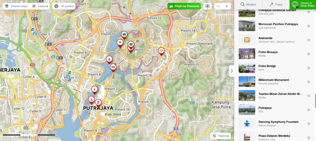 Den devátý - Putrajaya Putrajaya, Malajsie - interaktivní mapa